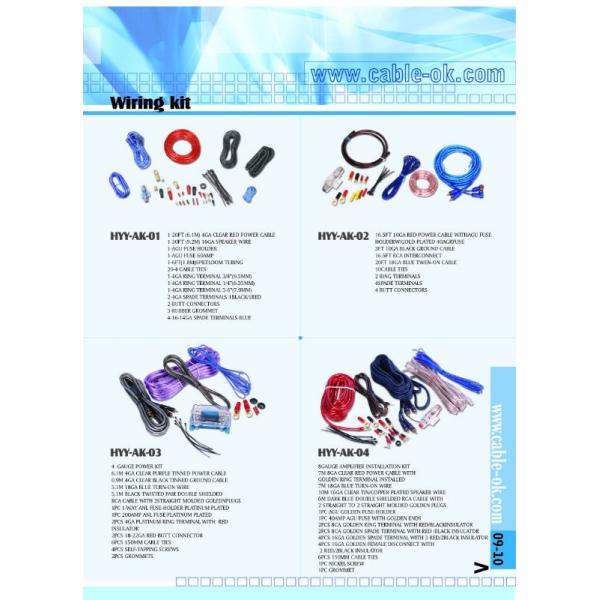 1128 Standard 4 Gauge OFC CCA Complete Amplifier Installation Wiring Amp Kit for Car Audio