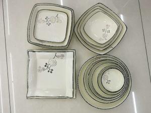 Buy cheap Korean Style White Porcelain Dinnerware Sets With Traditional Flower Decoration Pattern product