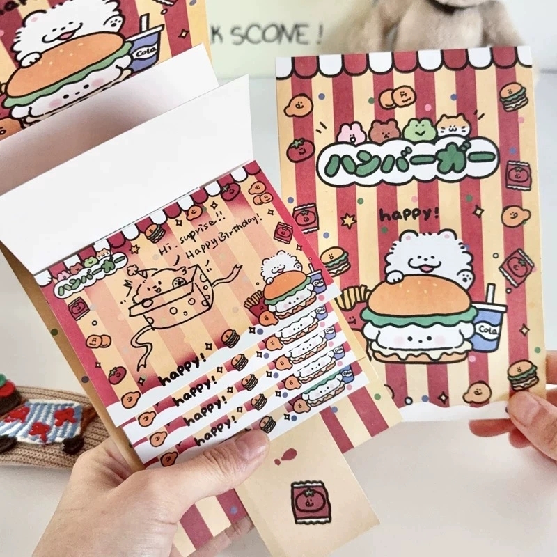 Interactive Cartoon Waterfall Pull-Out Greeting Cards For Birthday Messages