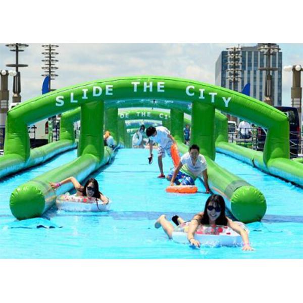 Customized Long Amazing Inflatable Water Slides For Kids Amucement