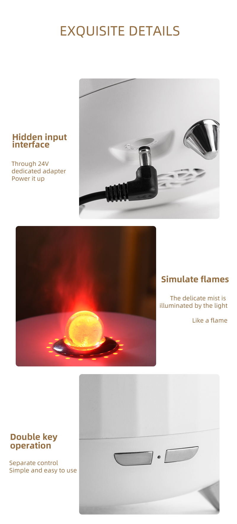 Remote Control 300ml Aromatherapy Essential Oil Crack Shape Volcano Diffuser Humidifier for Home Bedroom Black