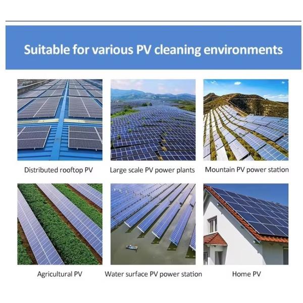 High Efficiency 3.2M 5.5M 7.2M Dry Water Solar Panel Cleaning Robot Brushes Solar Rotary Panels Automatic Cleaning Equipment