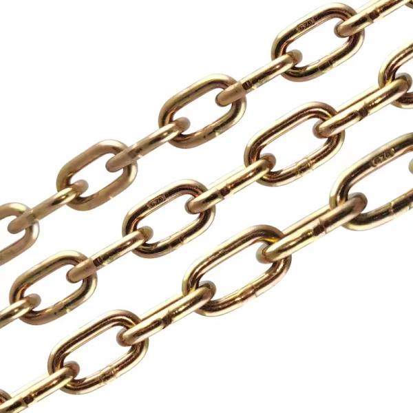 Yellow Zinc Plated High Strength G70 Transport Chain with Hook 20Mn2 Material