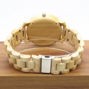 Buy cheap 2018 fashionable design maple wood band with butterfly buckle copper hands men wooden wristwatch with waterproof product