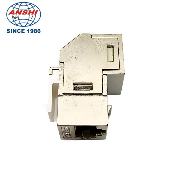 CAT5E CAT6 CAT6A through docking Keystone Jack Wall Panel Mount Connector 90 degree zinc alloy through module panel