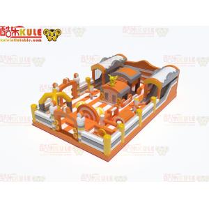 Inflatable Orange Yellow Style Jumping Castle With Slides Games