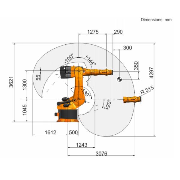 KR 510 R3080 palletizing robot t kuka industrial 6-axis mechanical arm and 500 kg payload industrial robot The KUKA KR 510 R3080 robot is a 6-axis