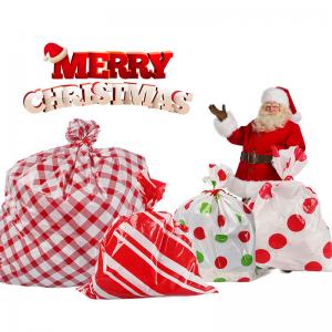 Buy cheap Heavy Duty Set Flat PE Christmas Plastic Bags With String Ties product