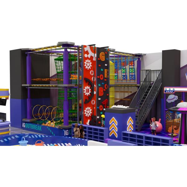 Ball Pool Space Themed Indoor Playground Funny With Slide And Interactive Projection