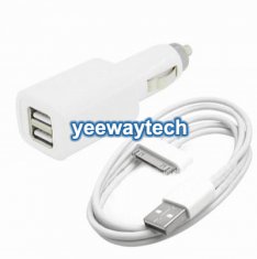 Dual USB Port Car Charger Compatible For iPad