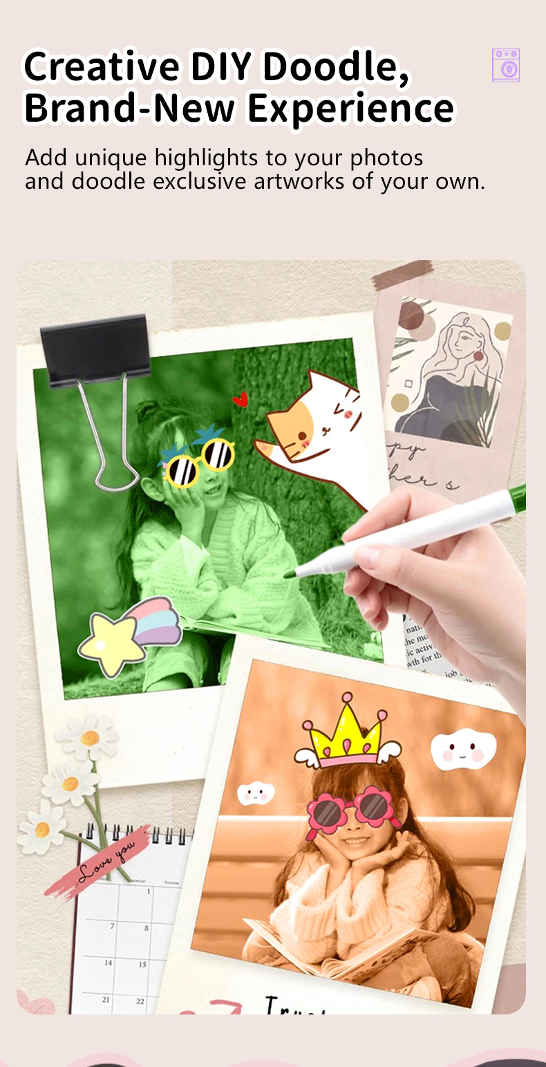 Kid Instant Print Camera Instant Photo Capture High-Definition Pixels D6