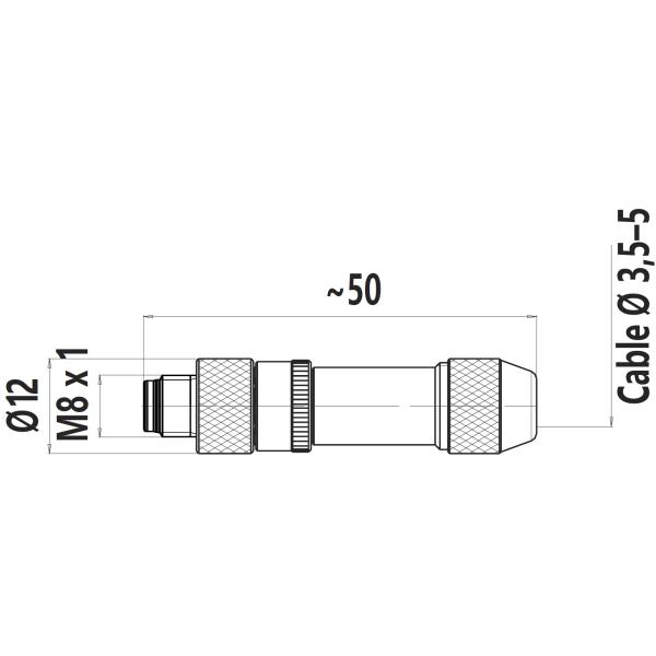 M8 Male 4-Pin A-Coded Connector Screw Connection IP67