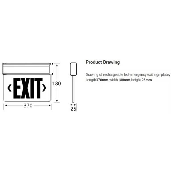 LED Emergency Lighting Fire Fighting Equipment Fire Exit Lamp Led Exit Sign Light Qihui Lighting3w 90