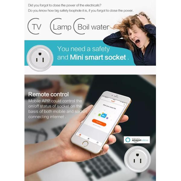 Flame Resistant Wifi Smart Plug Socket , App Controlled Socket For US Google Home