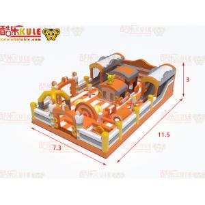 Inflatable Orange Yellow Style Jumping Castle With Slides Games