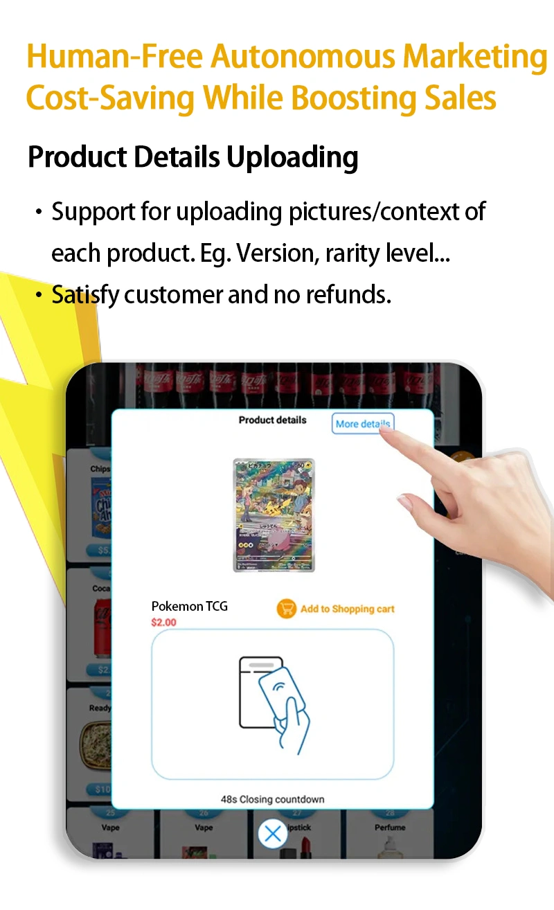 Mini Wall-mounted Pokemon TCG Vending Machine With Card Reader Custom Stickers