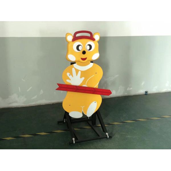 Panda warning sign showing cartoon panda design with LED arrow display