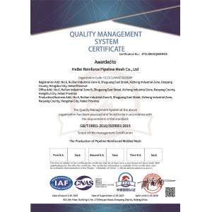 HeBei Reinforce Pipeline Mesh Co., Ltd Certifications