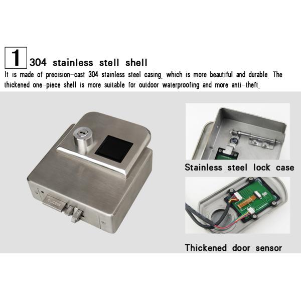 Biometric Fingerprint Door Locks 304 Stainless Steel IP65 For Outside Gate