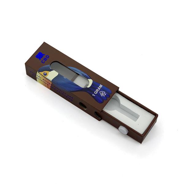 Foiling Custom Slider Box Vape Cartridges Packaging With Display Window