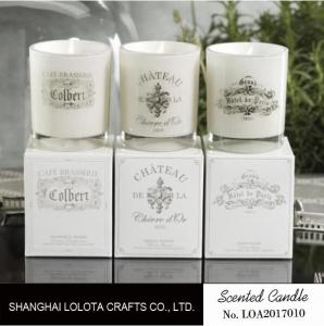 Buy cheap Customized Home Strong Scented Candles With Printed Transparent Glass Bottle product
