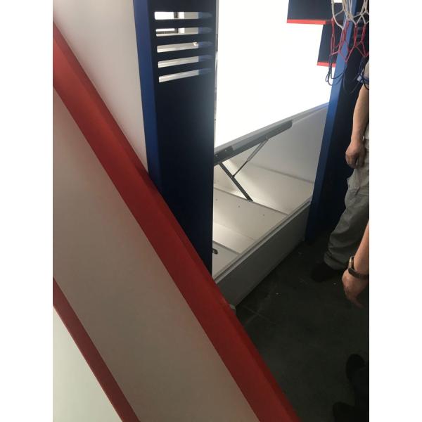 Customized Safe Children Furniture Solid Wood and MDF Bunk Bed for Kids Bed Blue for Boy with Basketball Hoop and Slide