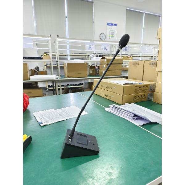 Wireless Microphone System Physical Button UHF 4 Channel Lecture Desktop Gooseneck Mic for Karaoke Church Conference