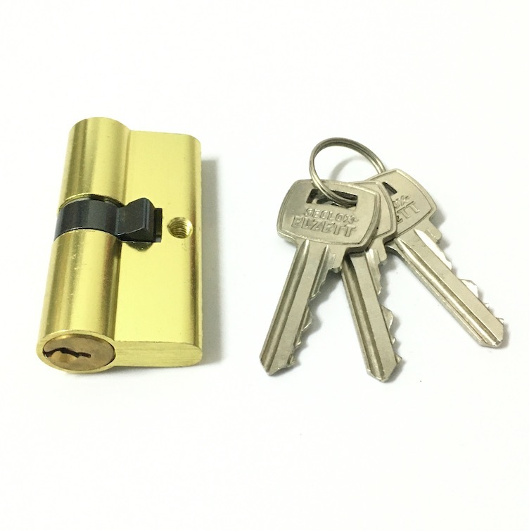 Double Open Aluminum Brass Cylinder Custom Size Double Barrel Locks 60mm