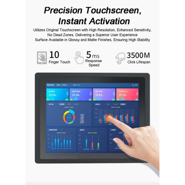 Aluminum Alloy case Ip65 Capacitive Touch Display Lcd Flat Screen Full hd Embedded Industrial Computer Customization