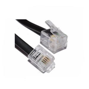 Buy cheap Shielded RJ12 to RJ12 6P6C Telephone Cable 24AWG Black PVC product