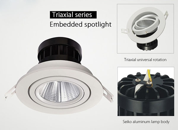 Anti Glare Adjustable LED Downlights High CRI , Recessed Lighting For Bathrooms