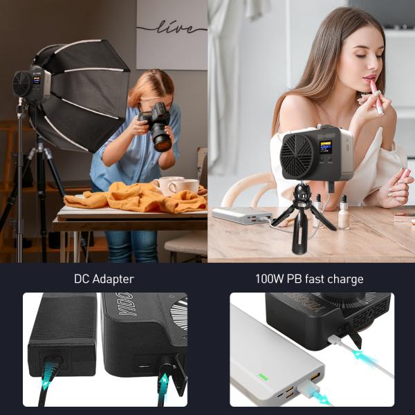 Small pocket-sized fill light in white with a softbox, 2700k-7500k for outdoor photography