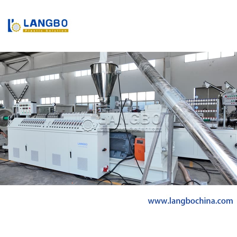 PVC Pipe Extrusion Line with Diameter And Wall Thickness Control, Uniform Cooling System, and Conical Twin Screw Design