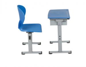 Buy cheap Blue Single Student Desk And Chair Set , Classroom Child Writing Table School Furniture product