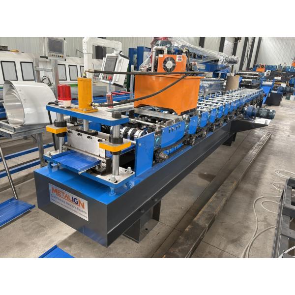 Self Lock Embossed Roofing Roll Forming Machine With Chain Drive Safety Cover