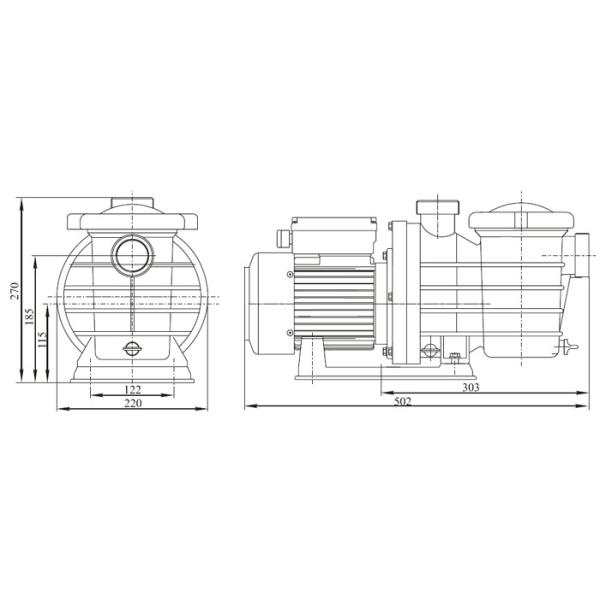 SMP Series Swimming Pool Circulation Pump , 2 Speed Pool Pump With GS Certification
