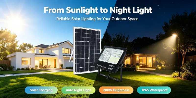Large Irradiation Area Solar Panel Flood Light Fast Solar Charging Efficiency