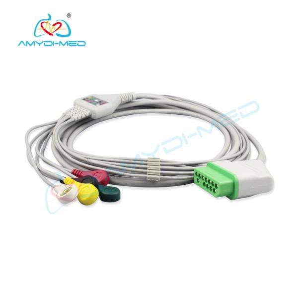Quick Connect Ge 5 Lead Ecg Cable Non Interfering Material Safety Customization