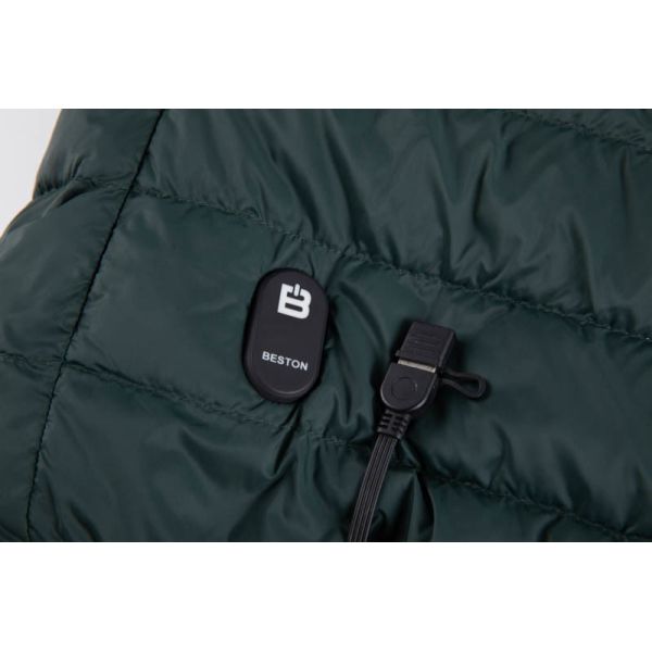 Men's USB Heated Lightweight Down Jacket with Wind-Resistant Shell and Synthetic Padding