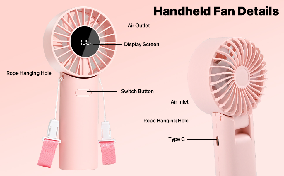 Personalized Smart New Arrivals USB Foldable Mini Rechargeable HandHeld Fan for Outdoor Ventilator Mini Portable Fan or Neck Fan