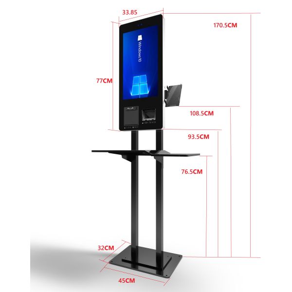 Wind 10 POS Terminal with 2D Barcode Scanner & Receipt Printer, All-in-One Touch Screen Retail POS System for Supermarket/Shop