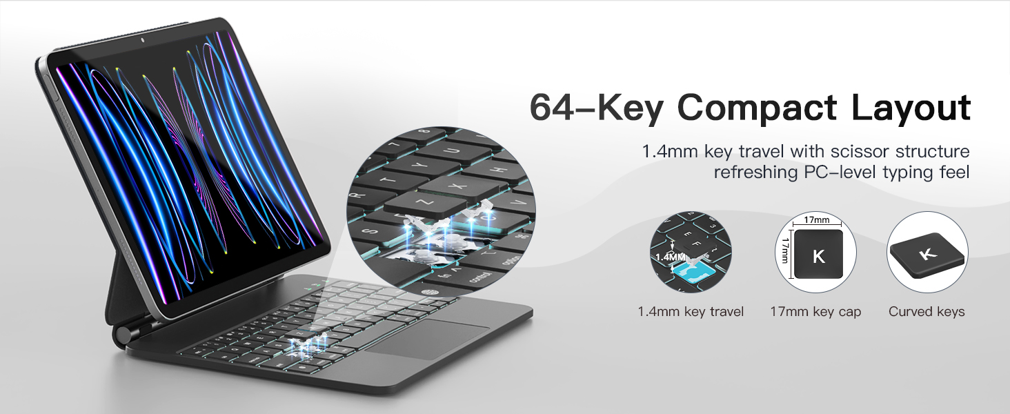 For iPad Air 11 Pro 11Magic Keyboard for Air 10.9"Springy Backlit Surface Multi-Touch Trackpad Wholesale OEM/ODM/Private Label