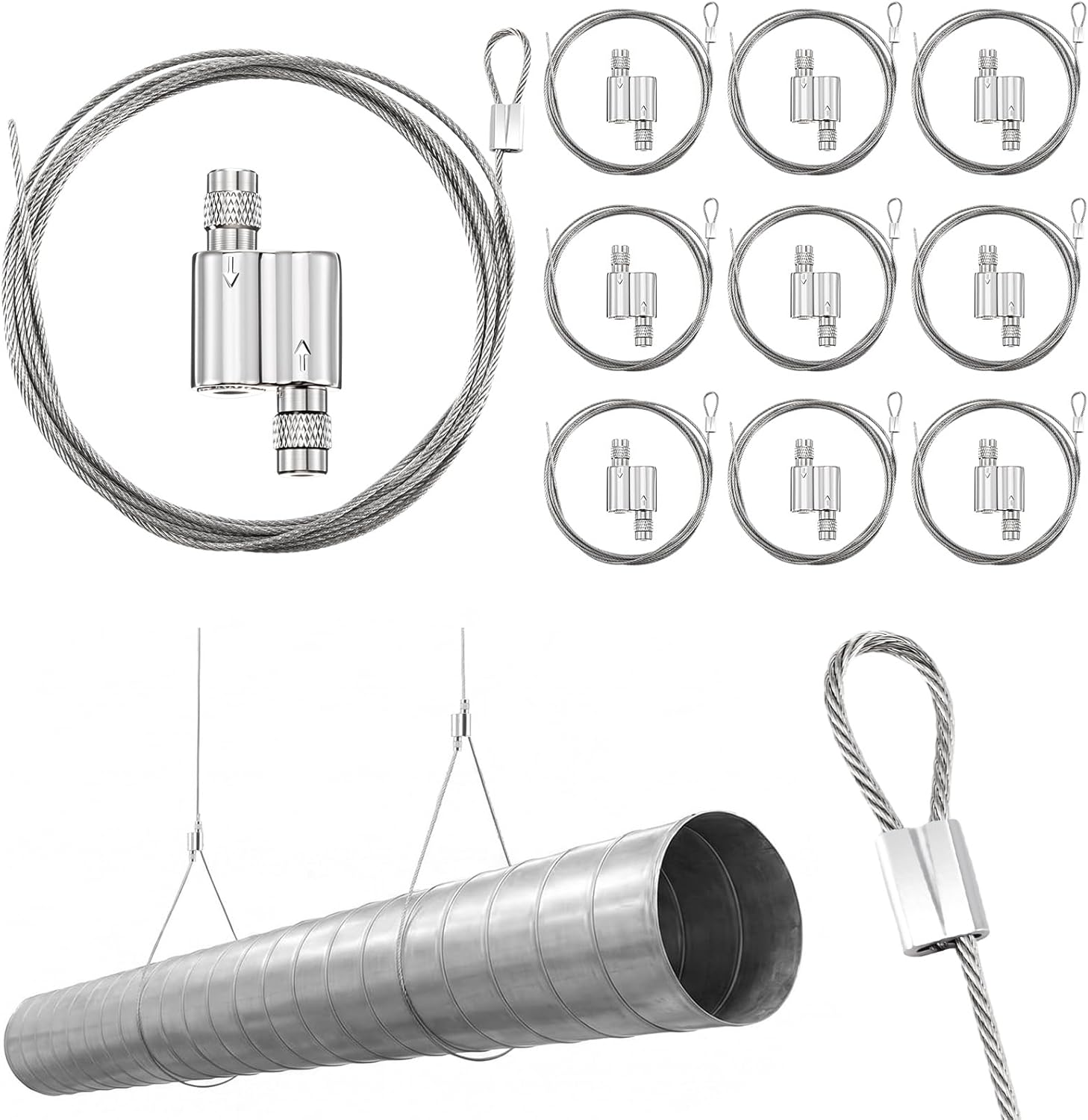 OEM Customizable HVAC Hanging Kit Wire Rope Suspension Set Custom Cable Length Material Finish