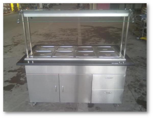 Marble Stainless Steel Catering Equipment Hot Food Unit Standing Bain Marie 1600*900*800+560mm