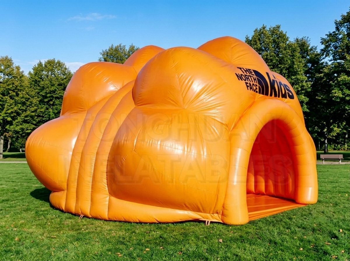 Custom Flower Shaped Inflatable Activity Tent with Open Front Display Space for Outdoor Promotions School Events Brand Activations and Commercial