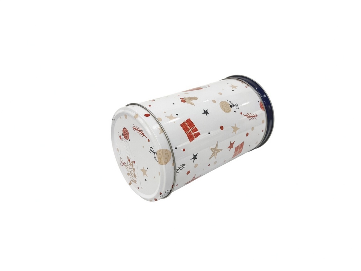Dadi Customized with Music Cylindrical Metal Storage with Lid Round Rotatable Tin Can for Cookies, Snacks & Gift Packaging