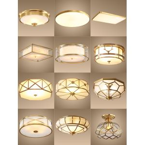 Buy cheap Copper Domestic LED Lighting Ceiling Lamp Glass Cover Bedroom Living 10~50W Restaurant Cafe product