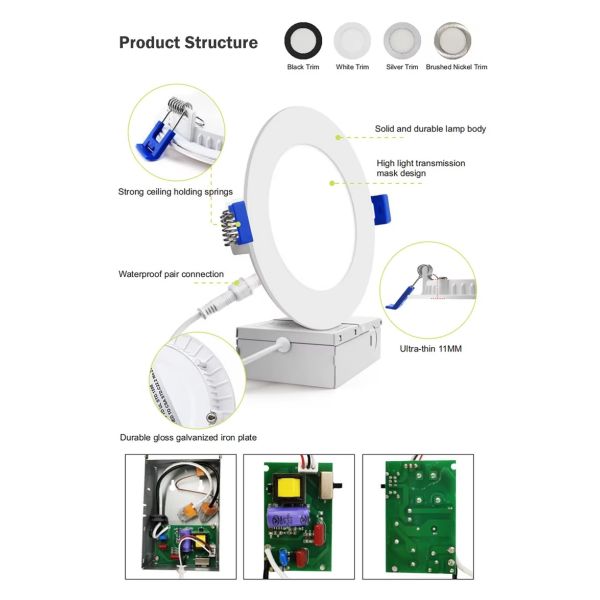 led indoor ceiling lights 9W 12W and AC85-265V Input Voltage wall mounted