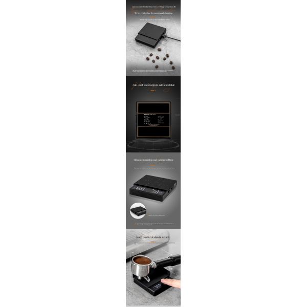 Rectangle Mini Kitchen Electronic Digital Coffee Scale with Weight Measuring Function