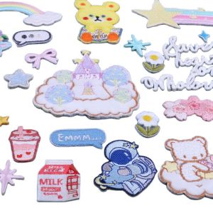 custom China sequin patch woven patch rubber patch